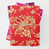 Japans Bloemmengelpatroon Inpakpapier Vel (In situ)