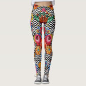 Japans Bloemmotief  Leggings (Voorkant)