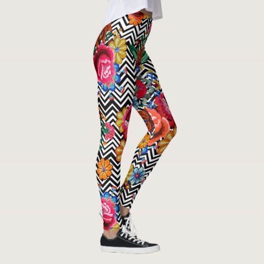 Japans Bloemmotief  Leggings (Rechts)