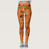 Japans Bloemmotief Leggings (Voorkant)