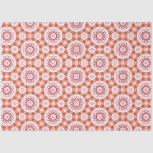 Japans bloemontwerp in oranje witte decoupage tissuepapier (Voorkant)