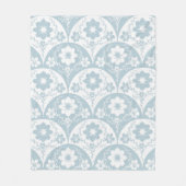 Japans bloempatroon in zachte blauwe en witte tint fleece deken (Voorkant)