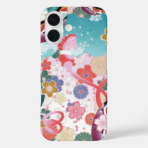 Japans Bloempatroon iPhone 16 Hoesje