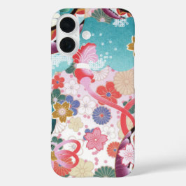 Japans Bloempatroon iPhone 16 Hoesje