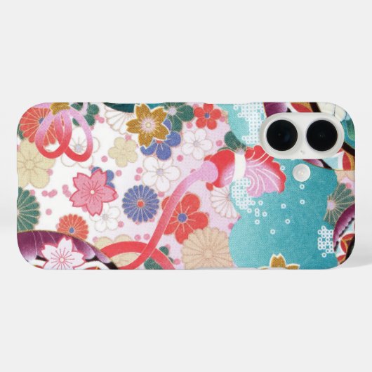 Japans Bloempatroon iPhone 16 Hoesje (Achterkant (horizontaal))