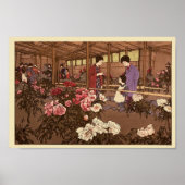 Japans Bloemtuin Mensen Scène Poster Print (Voorkant)