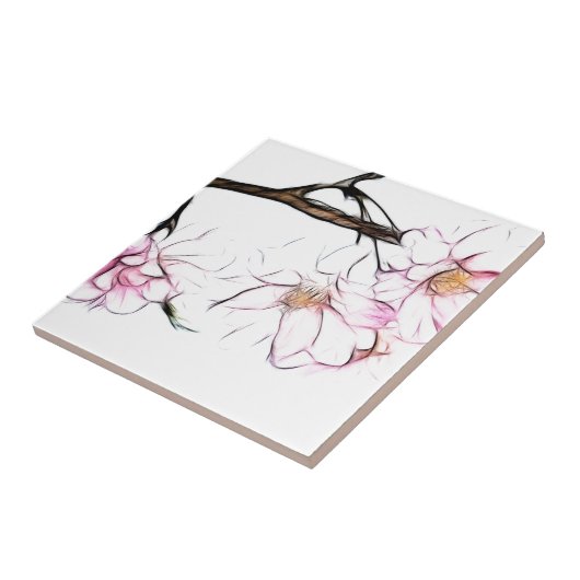 Japans bloesjekker tegeltje (Zijkant)