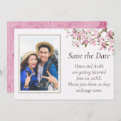 Japans Blossom Wedding Save The Date Kaart (Voorkant / Achterkant)