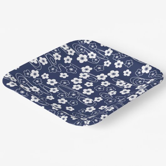 Japans Blur Sakura Kersenbloesem Bloemen Papieren Bordje (Gebogen)