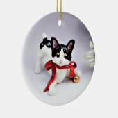 Japans Bobtail Cat Black White Holiday Ornament (Rechts)