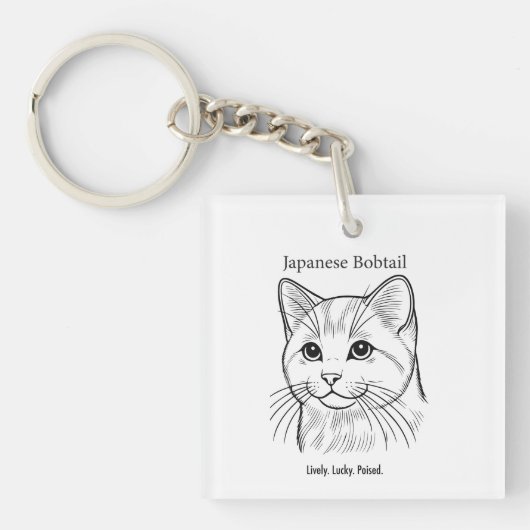 Japans bobtail portret sleutelhanger (Voorkant)