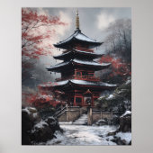 Japans boeddhistische tempel kunst print Poster (Voorkant)