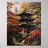 Japans boeddhistische tempel kunst print Poster (Voorkant)