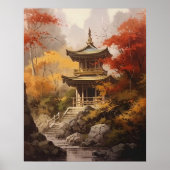 Japans boeddhistische tempel kunst print Poster (Voorkant)