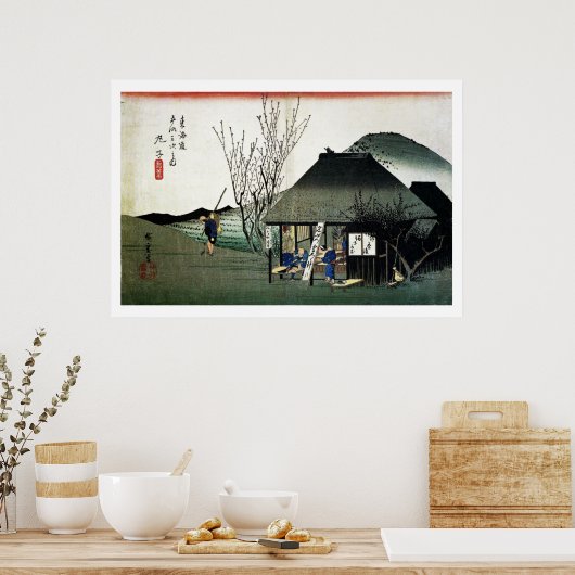 Japans Boerderij House Ukiyo-e Poster (Keuken)