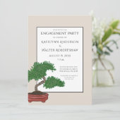 Japans Bonsai Boom Bruiloft Verlovingsfeest Kaart (Staand voorkant)