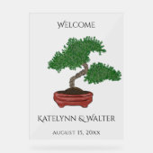 Japans Bonsai Boom Bruiloft Welkom Acryl Bord (Voorkant)