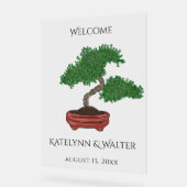Japans Bonsai Boom Bruiloft Welkom Acryl Bord (Hoek)