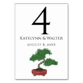 Japans Bonsai Boom Trouwtafel Nummer Kaart (Achterkant)