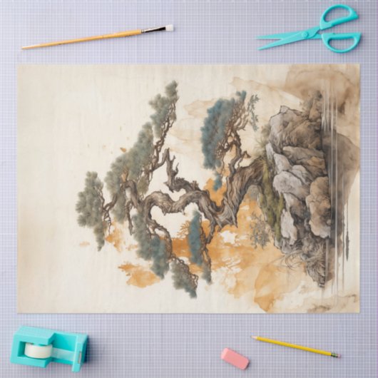 japans bonsai tree tissuepapier (Craft)