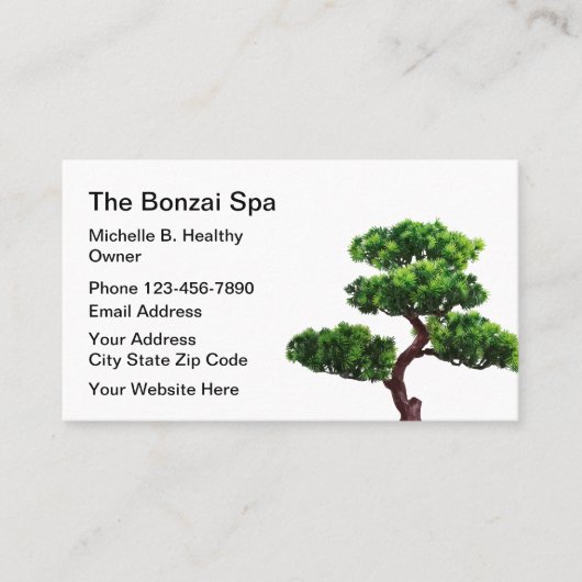 Japans Bonzai Spa-thema Visitekaartje (Voorkant)