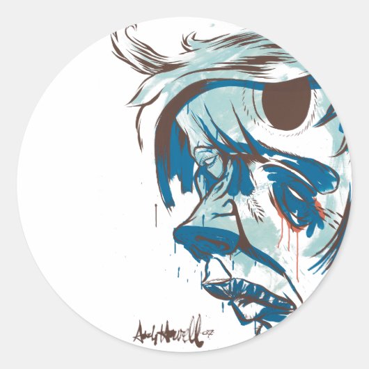 Japans bord - Rood Ronde Sticker (Voorkant)