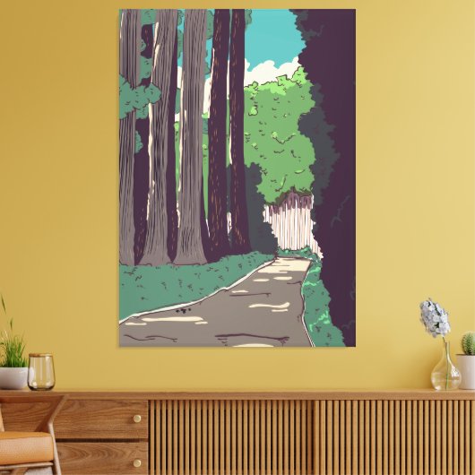 Japans bos canvas afdruk (Insitu (Woonkamer))