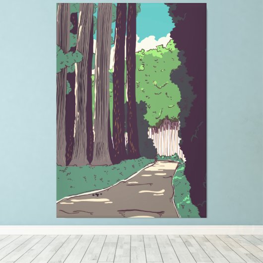 Japans bos canvas afdruk (Insitu (Houten vloer))