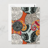 Japans briefkaart met ballen en zwammen (Voorkant / Achterkant)