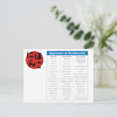 Japans Briefkaart Restaurantkaartje (Staand voorkant)