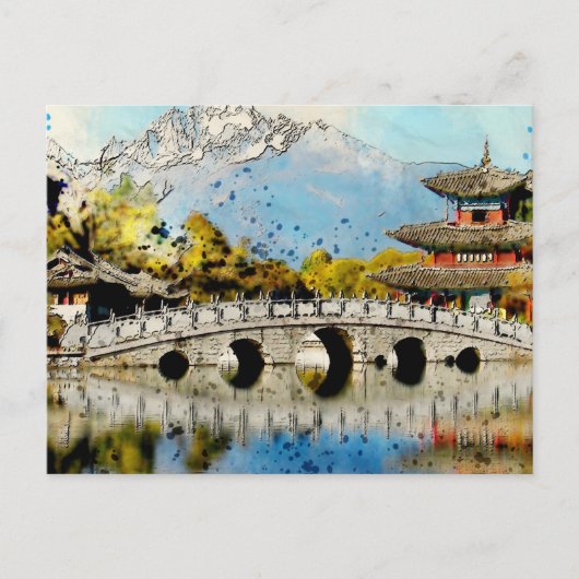 Japans brug landschapskunst Briefkaart (Voorkant)