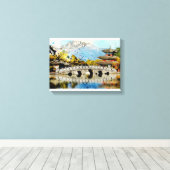 Japans brug landschapskunst Canvas Afdruk (Insitu (Houten vloer))