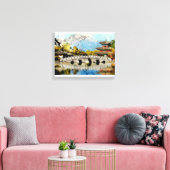 Japans brug landschapskunst Canvas Afdruk (Insitu (Woonkamer))
