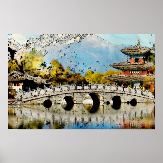 Japans brug landschapskunst Poster (Voorkant)