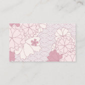 Japans bruiloft roze Floral Azial Informatiekaartje (Achterkant)