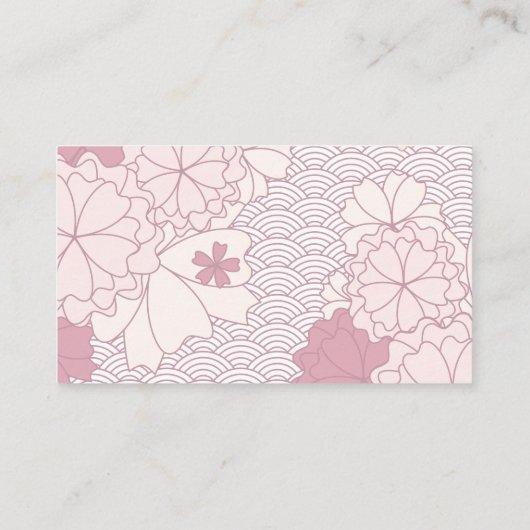Japans bruiloft roze Floral Azial Informatiekaartje (Achterkant)
