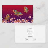 Japans buikvlies & Sakura Blossom Red & Plum Visitekaartje (Voorkant / Achterkant)