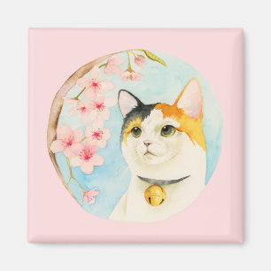 Japans Calico Cat Waterverf Magneet