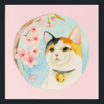 Japans calico Cat Waterverf schilderen Acryl Muurkunst<br><div class="desc">Dit is een illustratie van de waterverf van een calicaanse kat die naar boven kijkt en geniet van de kersensbloesem. "Hanami" is een Japanse traditie waarin mensen vieren en feesten onder de kersenbloesem wanneer ze in volle bloei zijn. Geweldig ontwerp voor kattenliefhebbers.</div>