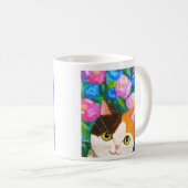Japans Calico Kat met Bloemen Kattenliefhebber Koffiemok (Voorkant rechts)