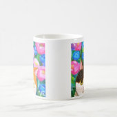 Japans Calico Kat met Bloemen Kattenliefhebber Koffiemok (Center)