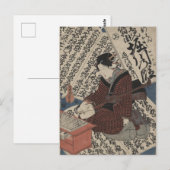 Japans Caligraphy en keizer Horikawa Briefkaart (Voorkant / Achterkant)