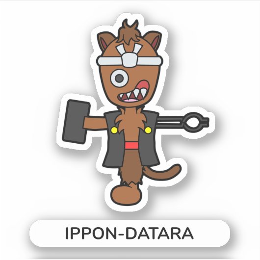 Japans Cartoon Yokai Monster Ippon-datara Sticker (Voorkant)