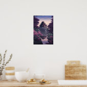 Japans Castle in Bloom, Rocky Hilltop Fortress Poster (Keuken)