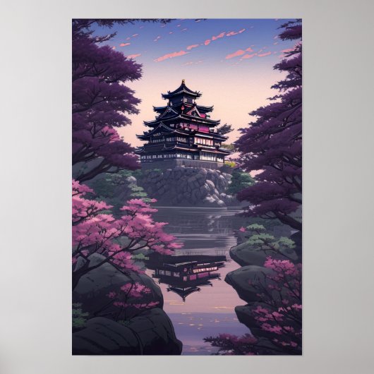 Japans Castle in Bloom, Rocky Hilltop Fortress Poster (Voorkant)