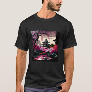 Japans Castle in een bos van kersenbloesems pai T-shirt