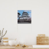 Japans Castle, Odawara, sakura illustratie Poster (Keuken)