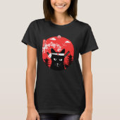 Japans Cat Design Ninja Art Style T-shirt (Voorkant)