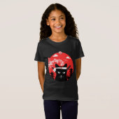 Japans Cat Design Ninja Art Style T-shirt (Voorkant volledig)