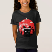  Japans Cat Design Ninja Art Style T-shirt (Voorkant)
